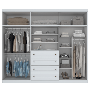 Guarda - Roupa / Roupeiro Henn Americano, 6 Portas, 4 Gavetas, Branco - D205-05
