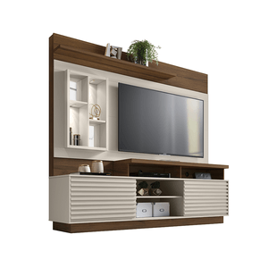 Estante Home Linea Brasil Eldorado até 65" Off White / Nogueira