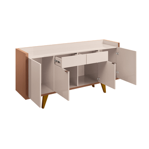 Buffet HB Melodia, 4 Portas, 2 Gavetas, Nature / Off White - 8030