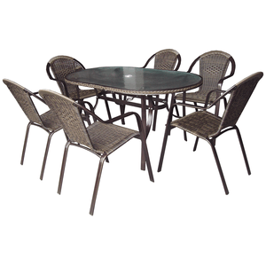 Conjunto de Jardim Mor Kalahari, 1 Mesa com 6 Cadeiras - 9143