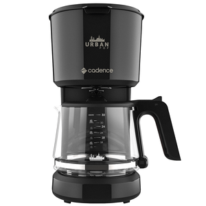 Cafeteira Cadence Urban Pop Red, com Filtro Permanente, 30 Xícaras, Jarra de Vidro 1,2L, 750W, Preta - CAF610 220V