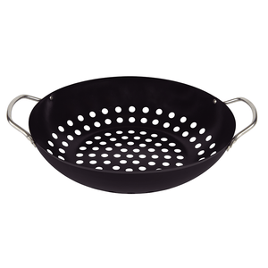 Frigideira Wok Mor para Grelhar 33cm x 28cm, Aço Esmaltado, Preta - 3374