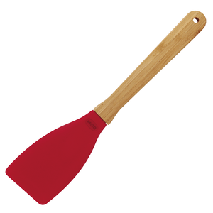 Espátula Mor 28cm Vermelho, de Bambu e Silicone - 8518