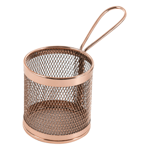 Mini Cestinha Redonda Mimo 9cm x 20,50cm, Inox Bronze - 6250