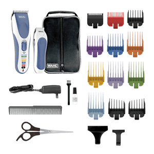 Kit Máquina de Cortar Cabelo + Aparador de Pelos Wahl Color Pro Cordless Combo, 12 Pentes - 09649-348 220V