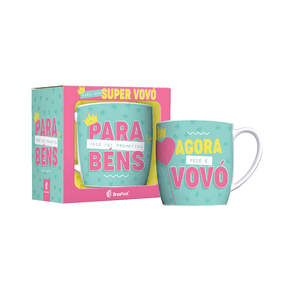 Caneca Urban Brasfoot Promovida a Vovó 360ml, Porcelana - 10339