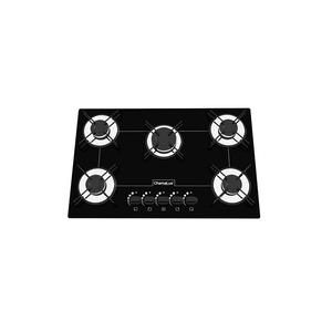 Cooktop a Gás Chamalux Ultra Chama 5 Bocas, Acendimento Inteligente, Mesa de Vidro Temperado Preto - 78