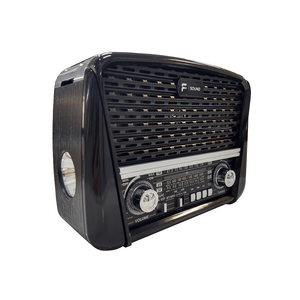 Rádio Portátil F-Sound Retrô, AM/FM/SW, USB, Cartão SD e Bluetooth - Preto