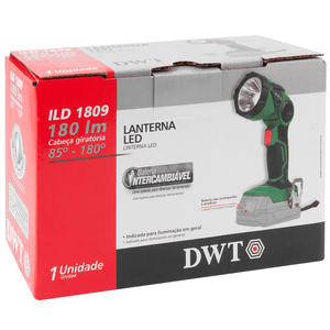 Lanterna DWT, Funcionamento a Bateria Intercambiável,180 Lumens - ILD1809