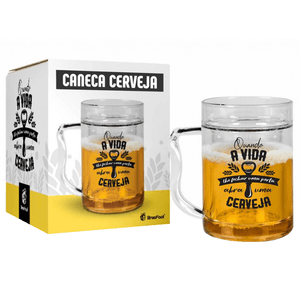 Caneca Gel Brasfoot Abra Uma Cerveja 200ml, Acrílico - 1028