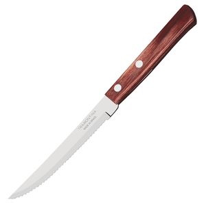 Faca para Churrasco Tramontina 5", em Aço Inox e Cabo Polywood Vermelho - 21100/475