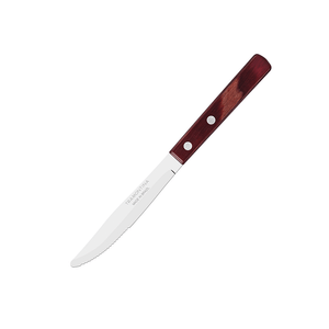 Faca de Mesa Tramontina 4", em Aço Inox e Cabo Polywood Vermelho - 21101/474