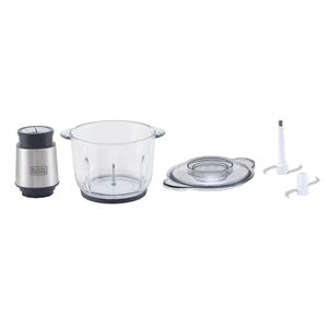 Mini Processador de Alimentos Black + Decker MP300G, 300W, 2 Velocidades + Função Pulsar, Inox - 220V