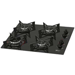 Cooktop a Gás Fischer Fit Line 4 Bocas, Acendimento Superautomático, Mesa de Vidro Preto - 26342-57175