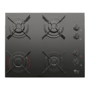 Cooktop a Gás Fischer Fit Line 4 Bocas, Acendimento Superautomático, Mesa de Vidro Preto - 26342-57175