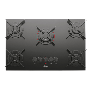 Cooktop a Gás Fischer Fit Line 5 Bocas, Acendimento Superautomático, Mesa de Vidro Preto - 26343-57174