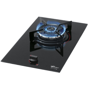 Cooktop a Gás Fischer Fit Line 1 Boca, Acendimento Superautomático, Mesa de Vidro Preto, com Tripla Chama - 27184-60014