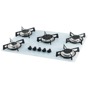 Cooktop a Gás Fischer 5 Bocas, Acendimento Superautomático, Mesa de Vidro Branco - 1642-6986