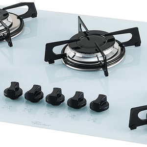 Cooktop a Gás Fischer 5 Bocas, Acendimento Superautomático, Mesa de Vidro Branco - 1642-6986