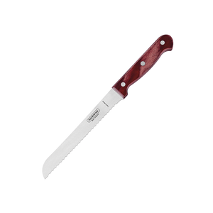 Faca para Pão Tramontina 7", em Aço Inox e Cabo Polywood Vermelho 21125/177