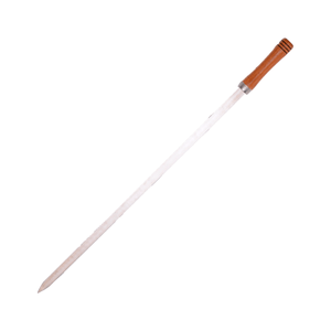 Espeto Simples Cromunfer Aço Inox, Cabo Madeira, 90cm- 919