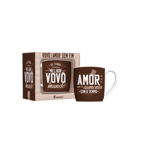 Caneca Urban Brasfoot Melhor Vovô do Mundo 360ml, Porcelana - 10174