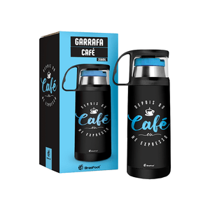 Garrafa Térmica com Caneca Brasfoot Dia Leve Café Forte 350ml - 10155