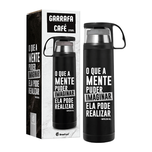 Garrafa Térmica com Caneca Brasfoot O Que A Mente Imaginar 475ml - 10156