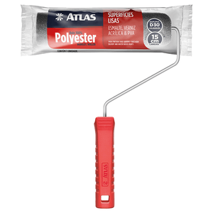 Rolo para Pintura Atlas com Espuma de Poliéster 15cm - 406/15