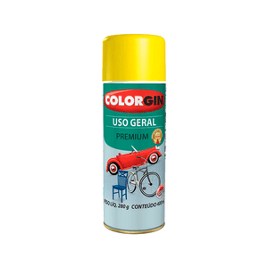 Tinta Spray Acabamento Brilhante Colorgin Uso Geral Amarelo 400ml - 55081