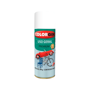 Tinta Spray Acabamento Fosco Colorgin Uso Geral Branco Fosco 400ml - 54011