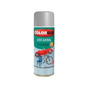 Tinta Spray Acabamento Brilhante Colorgin Uso Geral Cinza Placa 400ml - 55041