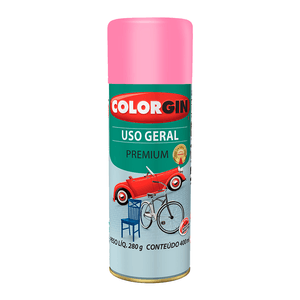 Tinta Spray Acabamento Brilhante Colorgin Uso Geral Rosa GBR 400ml - 56061