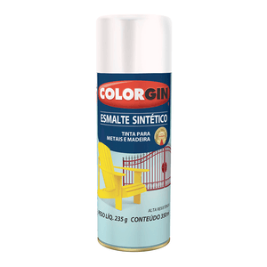 Tinta Spray Colorgin Esmalte Sintético Branco 350ml - 745