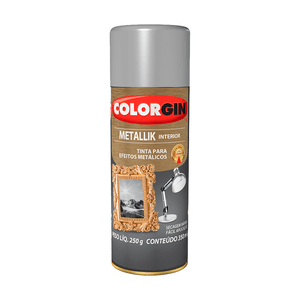 Tinta Spray Acabamento Metálico Colorgin Metallik Interior Prata 350ml - 53