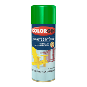 Tinta Spray Colorgin Esmalte Sintético Verde 350ml - 744