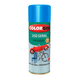 Tinta Spray Acabamento Metálico Colorgin Uso Geral Azul Copacabana 400ml - 57091