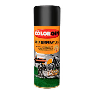 Tinta Spray Acabamento Fosco Colorgin Alta Temperatura Preto 350ml - 5722