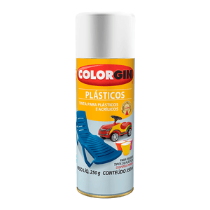 Tinta Spray Acabamento Brilhante Colorgin Plásticos Branco - 1501