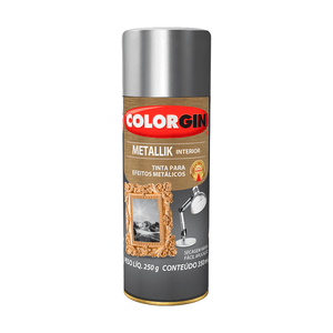 Tinta Spray Acabamento Metálico Colorgin Metallik Interior Cromado 350ml - 51