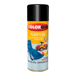 Tinta Spray Acabamento Brilhante Colorgin Plásticos Preto 350ml - 1502