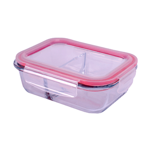 Pote Hermético Retangular de Vidro Yangzi 630ml, com Divisória - 20520