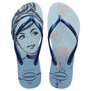 Chinelo Havaianas Slim Princesas Azul Ashley 37/38