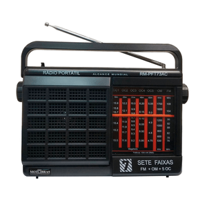 Rádio Portátil Motobras 7 Faixas, FM/OM + 5OC - RM-PFT73AC Preto