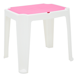 Mesa Plástica Tramontina Versa 52cm x 71cm Branca e Rosa - 92340/016