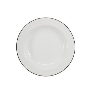 Prato Fundo 23cm Schmidt Filete Prata, Porcelana - 292/0012