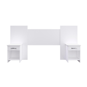 Cabeceira Casal com 2 Mesa de Cabeceira Doripel Excellence Branco - CB8020