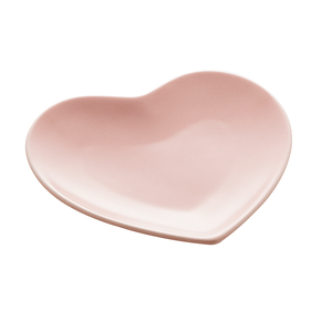 Coração Decorativo de Cerâmica Lyor Heart Rosa 13,50cm x 12,50cm x 2cm - 8684