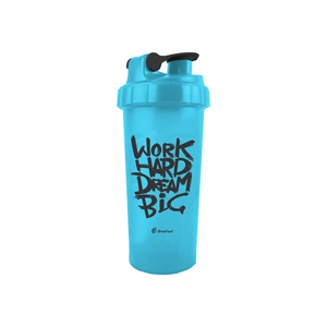 Coqueteleira Plástica Brasfoot Work Hard Dream Big 600ml Azul - 10279