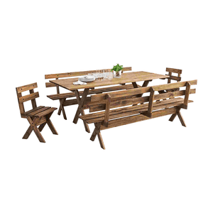 Conjunto Mesa para Churrasco Movezen Country Castanho Envelhecido - 2000